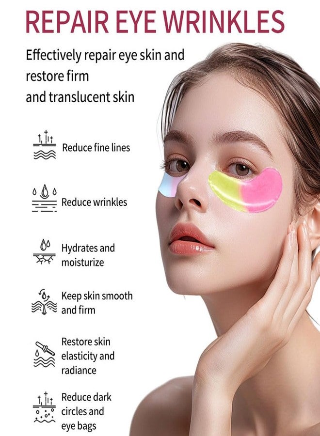 Deepcolorpy Under Eye Patches for Dark Circles Puffy Eyes 24 Pairs Collagen Eye Bags Travel Eye Masks, Stocking Stuffers for Christmast Bulk Gifts for Women Men and Teen Girls Hangover Kit supplies(Gold Pink) - Image 2